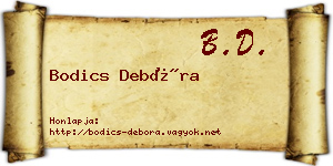 Bodics Debóra névjegykártya